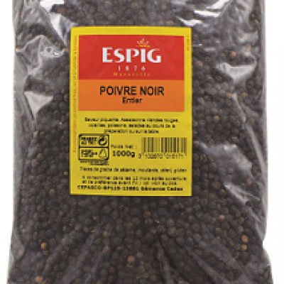 Poivre noir entier Espig Cepasco sachet 1000 gr